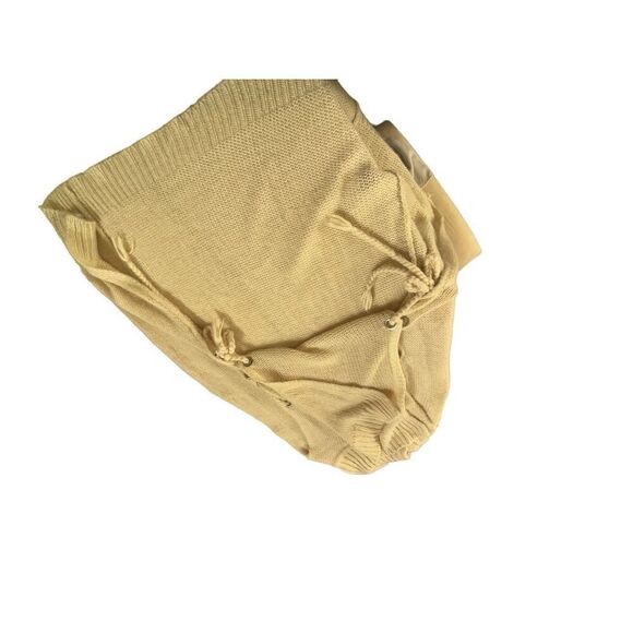 Betsey Johnson Sleeveless Knit Turtleneck Sweater Tunic Beige Women’s Size Large - Picture 12 of 15